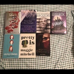 Various hard cover books